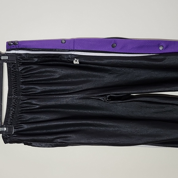 Starter Black Purple Tear Away Snap Track Pants with Purple Stripe XL 14/16 - Picture 2 of 9